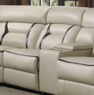 Homelegance® Amite Beige Leather Gel Power Armless Reclining Chair-0
