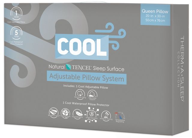 Protect-A-Bed® Therm-A-Sleep® White Cool Adjustable Queen Pillow System-0