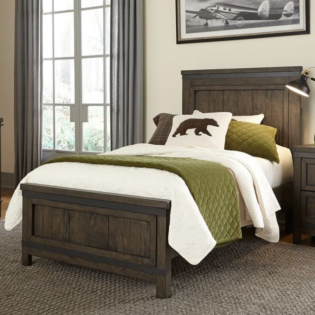 Liberty Furniture Thornwood Hills Rock Beaten Brown Youth Twin Panel Bed-1