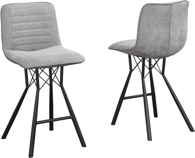Brassex Inc. Mila 2-Piece Two-Tone Grey Counter Stool Set-0