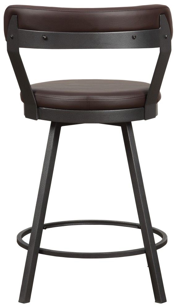 Mazin Furniture Appert Brown/Dark Gray Counter Swivel Chair-2