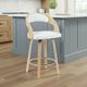 Armen Living Shelly 3-Piece Oak/White Counter Stool Set-1