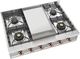 Ilve Nostalgie II 36” Stainless Steel Liquid Propane Rangetop with 6 Burners, Griddle and Copper Trim-2