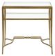 Magnussen Home® Lorena Glass Top Rectangular End Table with Burnished Brass Base-2