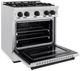 ZLINE Classic Autograph Edition 30" Stainless Steel Pro Style Gas and Matte Black Accents-3
