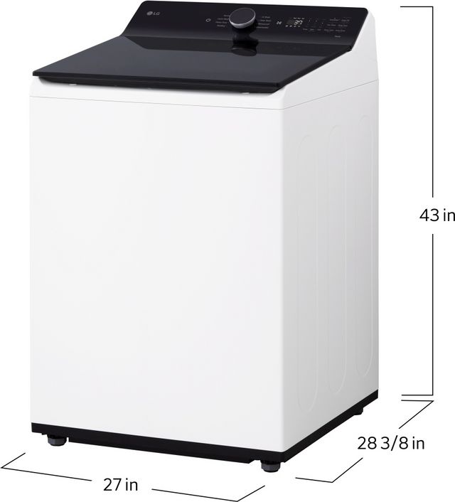 LG 5.3 Cu. Ft. Alpine White Agitator Top Load Washer with EasyUnload™ & AI Sensing-3