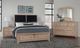 Vaughan-Bassett Woodbridge Black/Clear Maple California King Upholstered Panel Bed-1