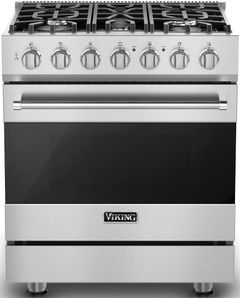 Viking® 3 Series 30" Stainless Steel Freestanding Dual Fuel Natural Gas Range