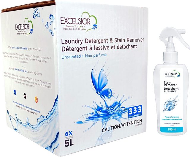 Excelsior® HE 5L Unscented Laundry Detergent and Stain Remover Set-0