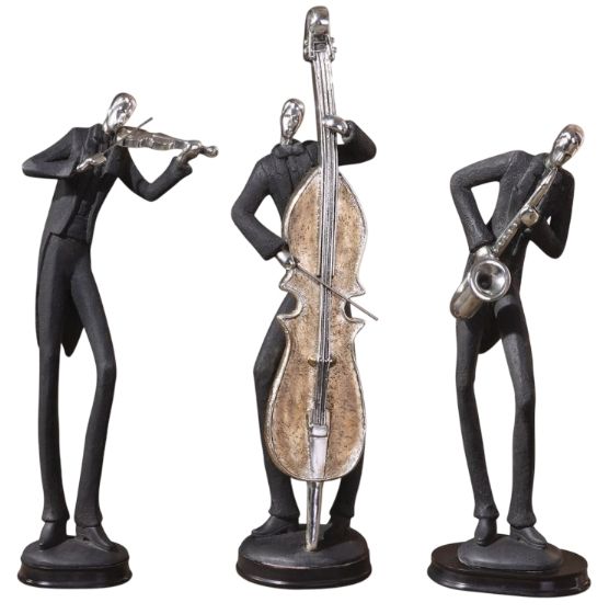 Uttermost® 3-Piece Slate Gray Musicians Figurines Set-0