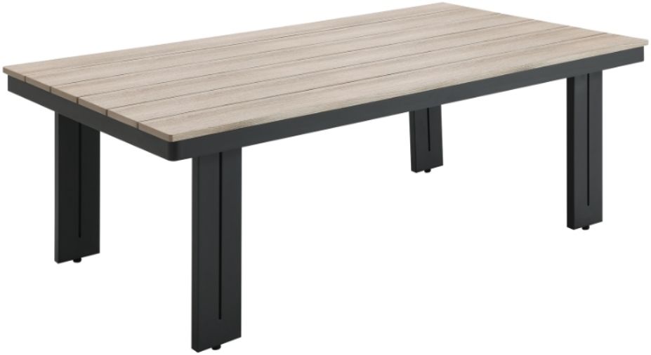 Elements International Costa Black/Tan Outdoor Metal/Wood Coffee Table