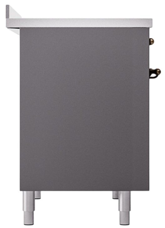 Ilve® Nostalgie II Noblesse 40'' Graphite Matte Pro Style Induction Range with Burnished Trim-2