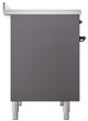 Ilve® Nostalgie II Noblesse 40'' Graphite Matte Pro Style Induction Range with Burnished Trim-2