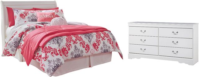 Signature Design by Ashley® Anarasia 2-Piece White Full Sleigh Bed Set-0
