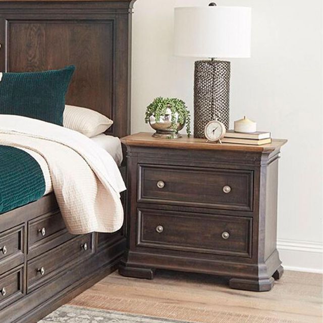  Napa Furniture Design Grand Louie Misty Night/Wheat 2-Drawer Small Nightstand-2