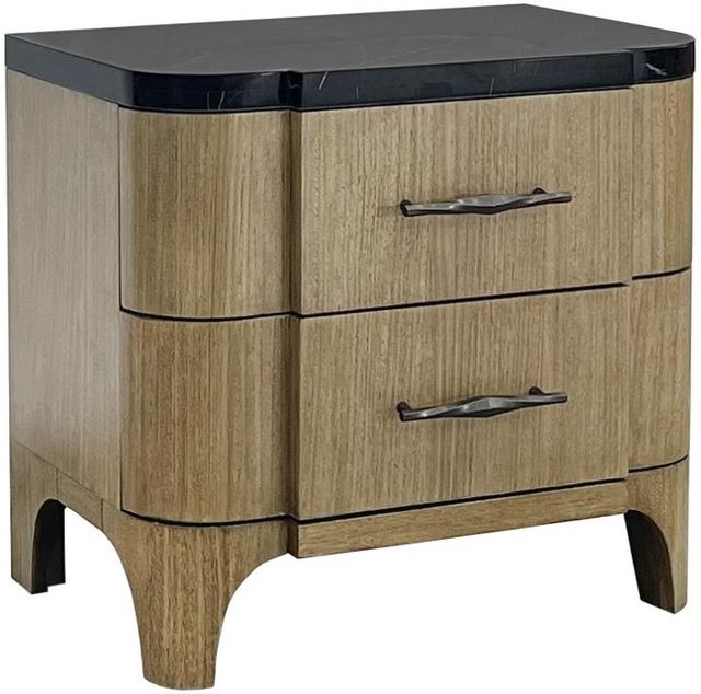 Bernards Calia Brown Nightstand with Stone Top-0