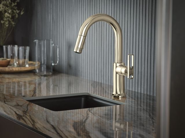 Brizo Kintsu® Lumicoat® Polished Nickel Pull-Down Faucet Knob Handle Kit-1