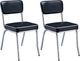 Coaster® Retro 2-Piece Black/Chrome Side Chairs-4