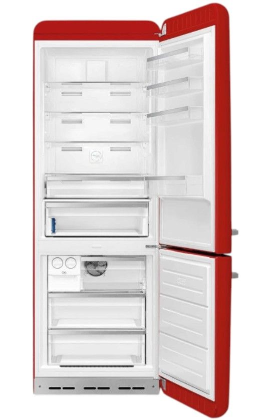 Smeg Retro Style 28 in. 18.0 Cu. Ft. Red Bottom Freezer Refrigerator-1