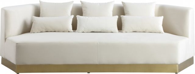 Meridian Furniture Marquis Cream Velvet Sofa-1
