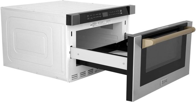 ZLINE Autograph Edition 1.2 Cu. Ft. Stainless Steel/Champagne Bronze Microwave Drawer-1