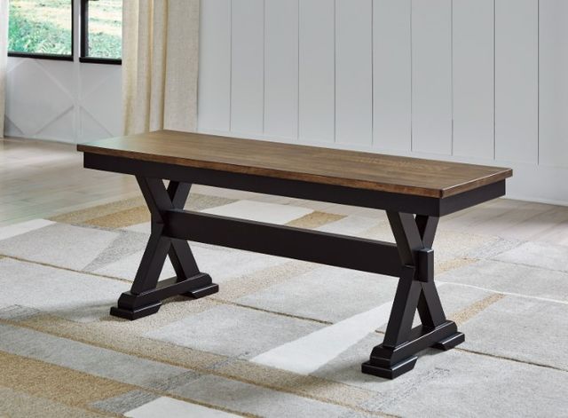 Signature Design by Ashley® Wildenauer Black/Brown Dining Bench-4