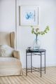 A & B Home Brown 20" Round Side Table with Black Frame-4