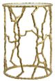 A & B Home Glass Top End Table with Gold Aluminum Base-0