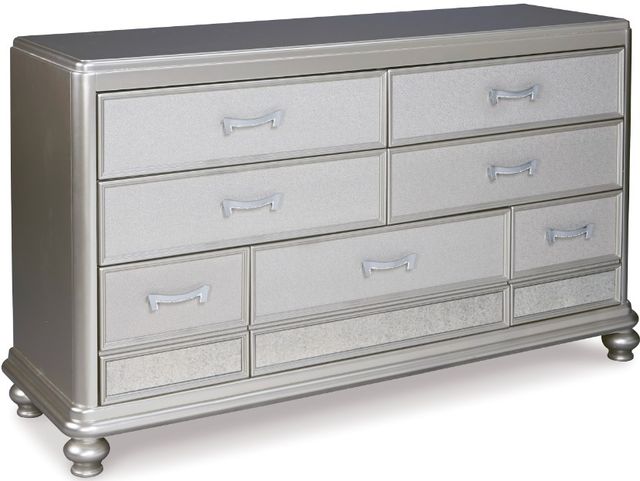 Signature Design by Ashley® Coralayne 6-Piece Silver Queen Panel Bed Set-2