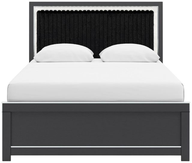 Signature Design by Ashley® Zuraleus Black Queen Upholstered Platform Bed-2