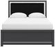 Signature Design by Ashley® Zuraleus Black Queen Upholstered Platform Bed-2