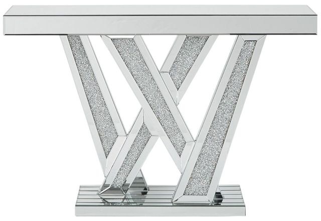 Signature Design by Ashley® Gillrock Mirror Glass Console Table with Silver Base-1