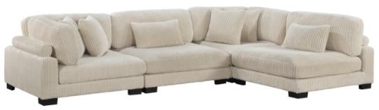 Mazin Furniture Traverse 4-Piece Beige Modular Sectional-0