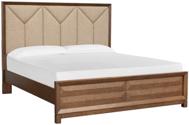 Magnussen Home® Callisto Bourbon Brown California King Panel Bed with Upholstered Headboard-0