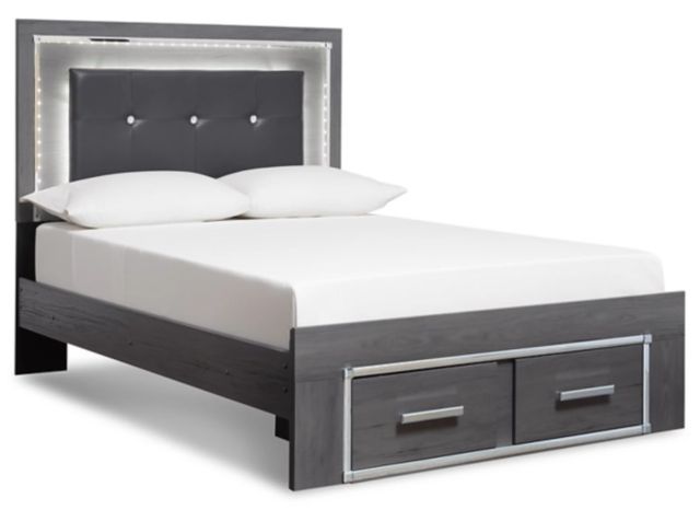 Signature Design by Ashley® Lodanna 2-Piece Gray King Panel Storage Bed Set-1