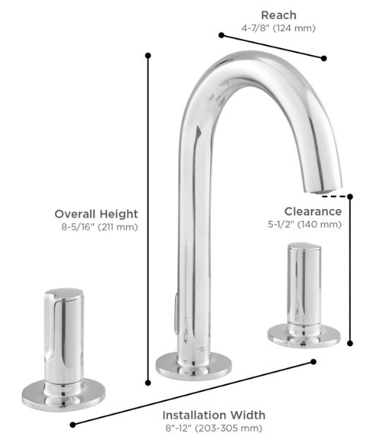 American Standard Studio® S Matte Black 8" Widespread 2-Handle Bathroom Faucet with Knob Handles-4