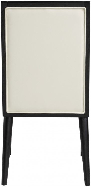 Meridian Furniture Bristol Cream/Black Vegan Leather Dining Chair-3