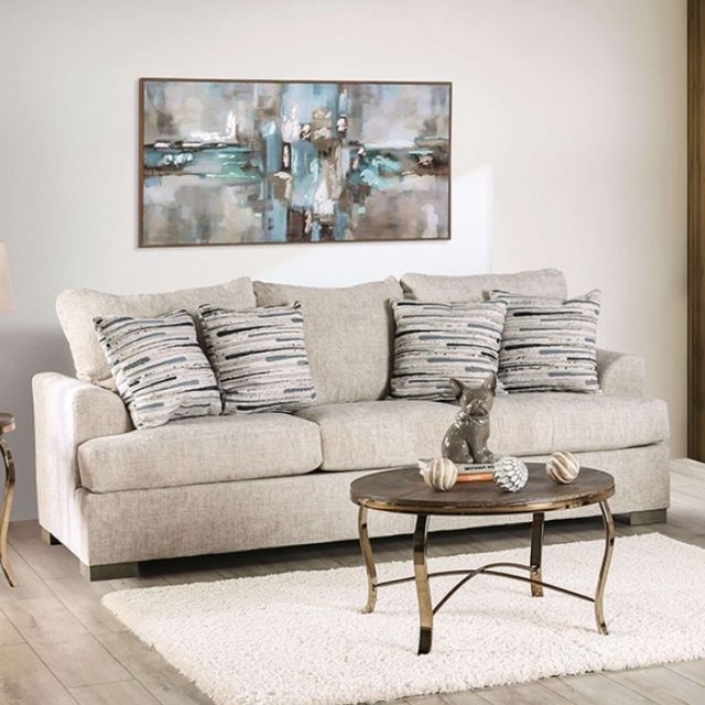 Furniture of America® Leytonstone Cream Sofa-1