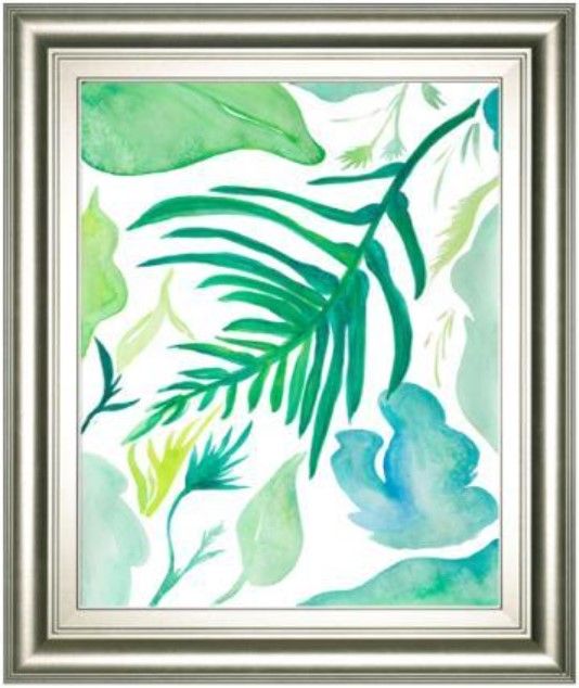 Classy Living Kat Papa Green Water Leaves I 22" Wall Art-0