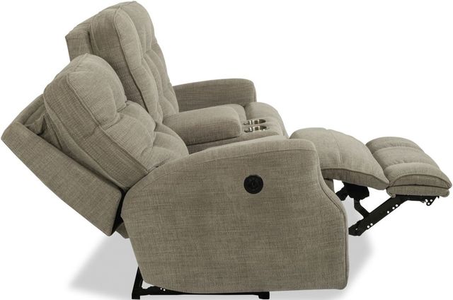 Flexsteel® Devon Smoke Power Reclining Loveseat with Console-2