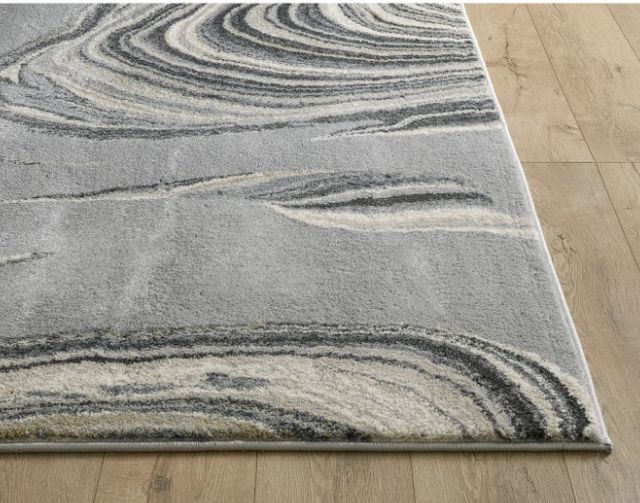 KAS Rugs Hue Grey Marbled Stone 5'x8' Area Rug-1