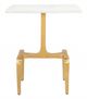Zuo® Modern Clement White Marble Side Table with Gold Base-0