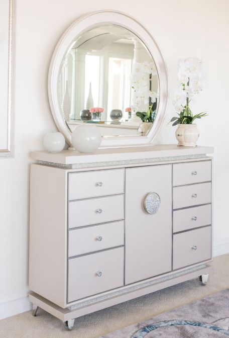 Michael Amini Glimmering Heights Ivory Dresser with Mirror | Jack's  Furniture Center | Clarksburg, WV