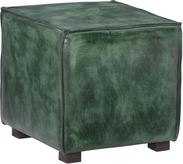 Powell® Decter Green Leather Ottoman-0