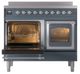 Ilve® Nostalgie II Noblesse 40'' Blue Gray Pro Style Induction Range with Chrome Trim-3