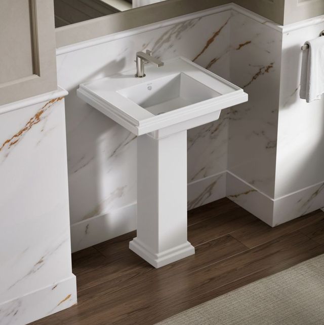 Kohler Tresham® White 24" Square Pedestal Bathroom Sink-2