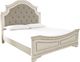 Signature Design by Ashley® Realyn 4-Piece Chipped White King Upholstered Panel Bed Set-1