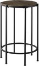 Monarch Specialties Inc. Dark Oak End Table with Black Metal Base-0