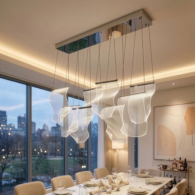 Michael Amini® Sheer Waves Chrome 8-Light LED Chandelier-1