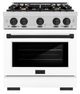 ZLINE Autograph Edition 36" Stainless Steel Pro Style Dual Fuel Range with White Matte Door and Matte Black Accents-0